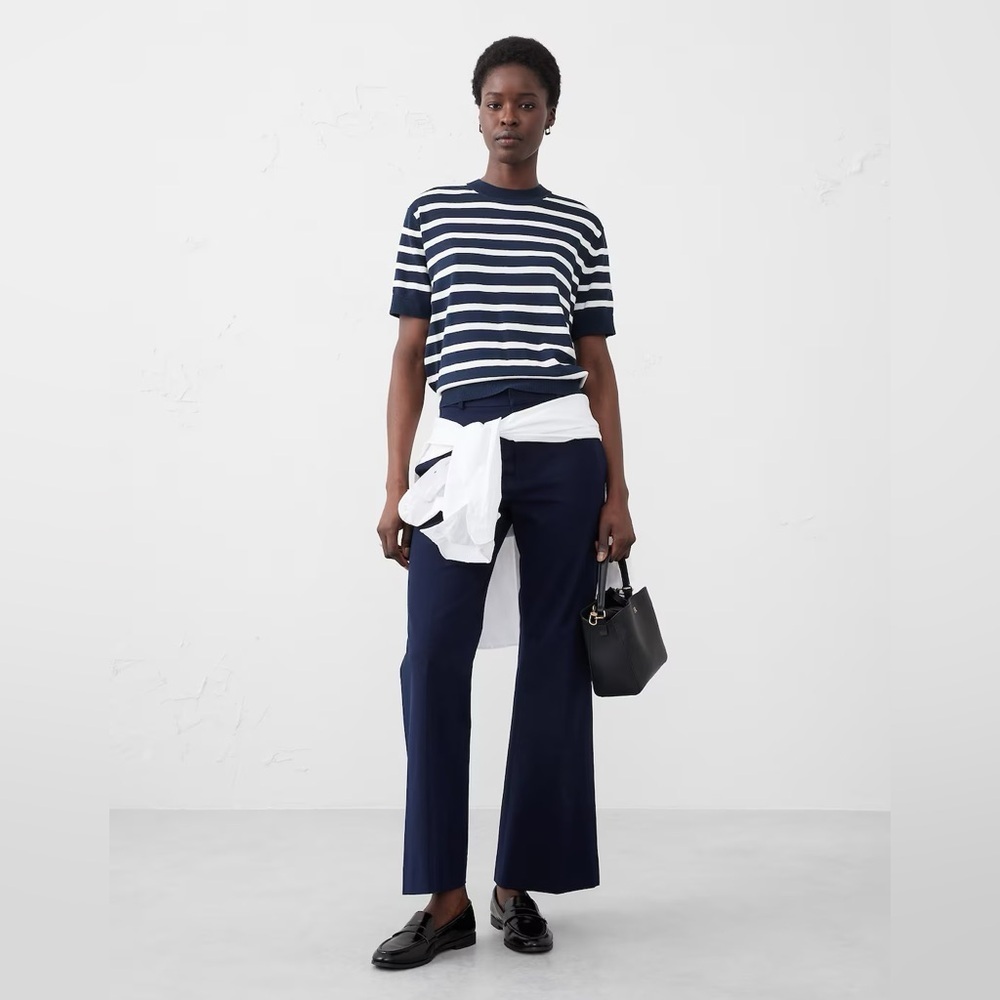 NWT! Banana Republic Preppy Navy Sloan Bootcut Pant - Size 14 Petite 📀2️⃣